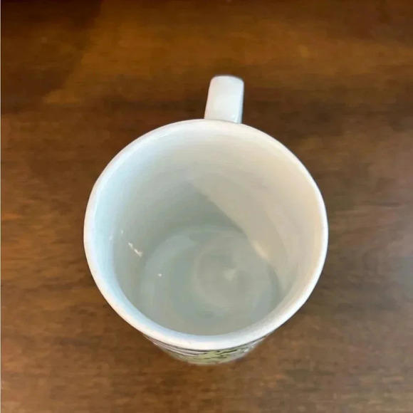 Vintage Footed Pedestal Coffee Mug 8 oz Retro Floral Green & Black JAPAN EUC - Picture 5 of 8